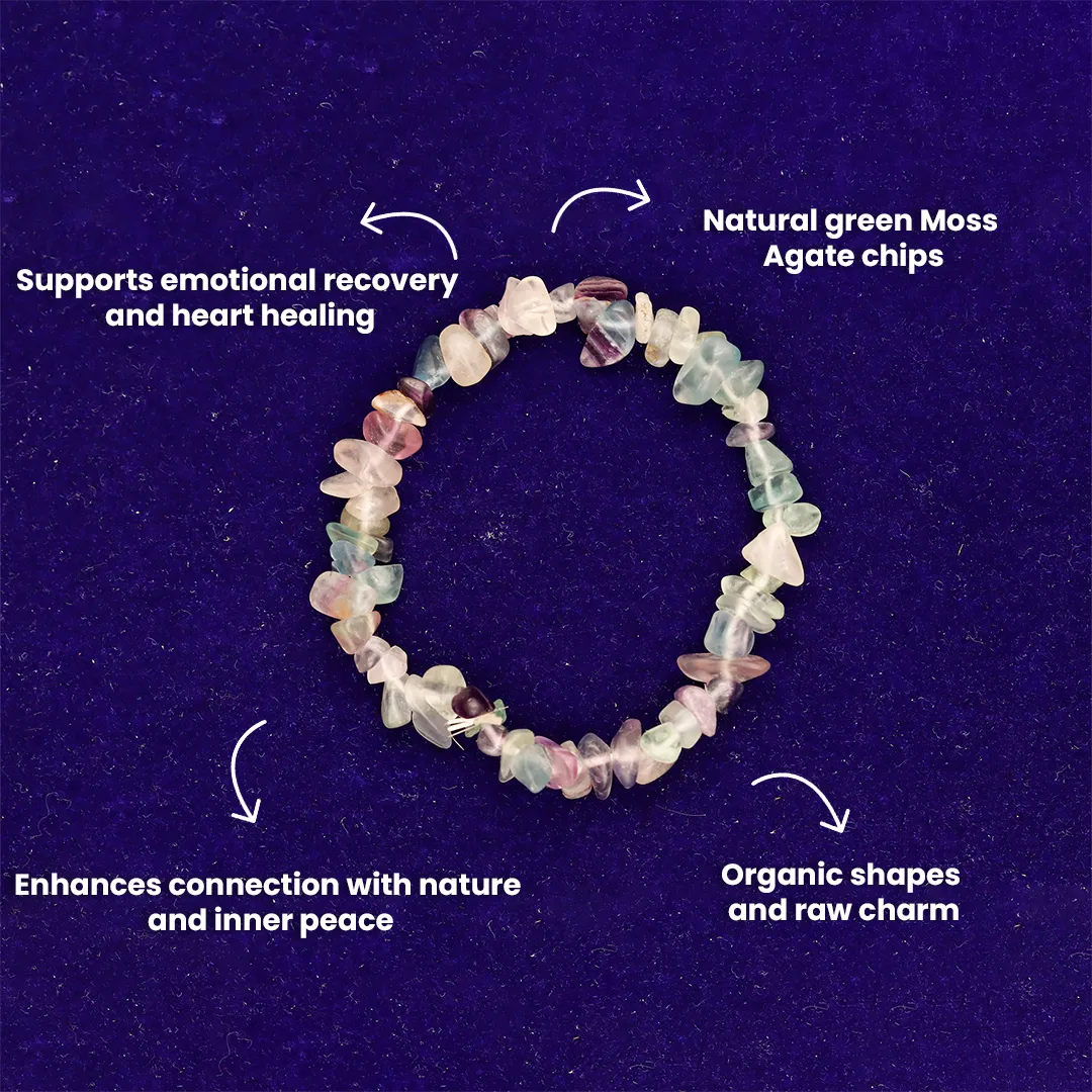 MOSS AGATE CHIPS BRACELET - 3