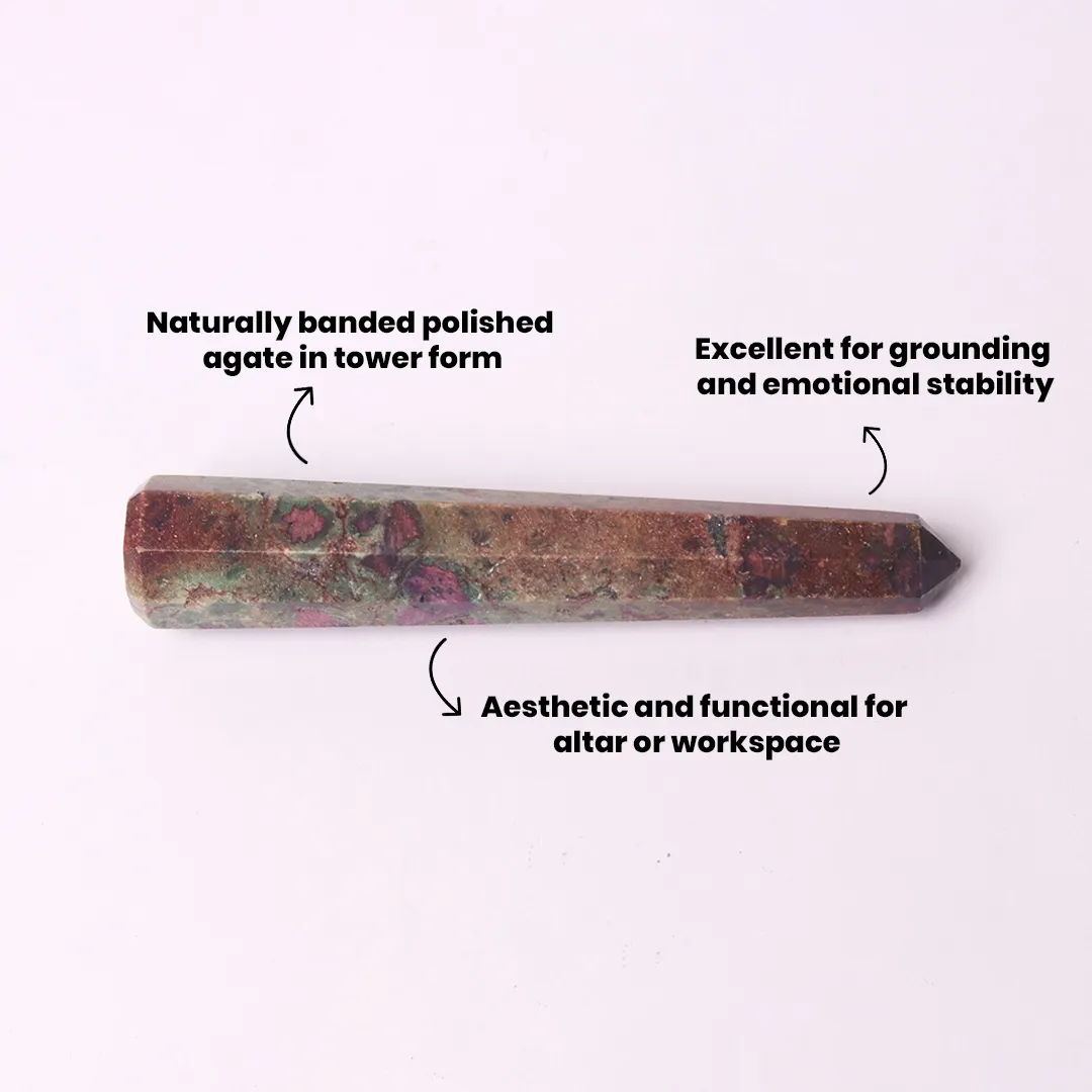 AGATE TOWER HEALING STICK - 2
