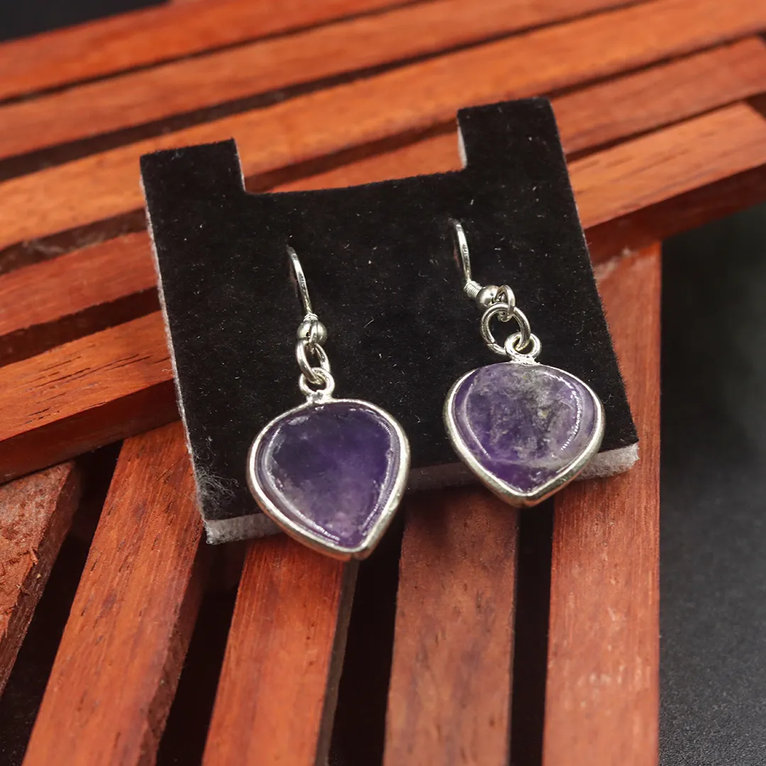 AMETHYST EARRINGS WITH PENDANT