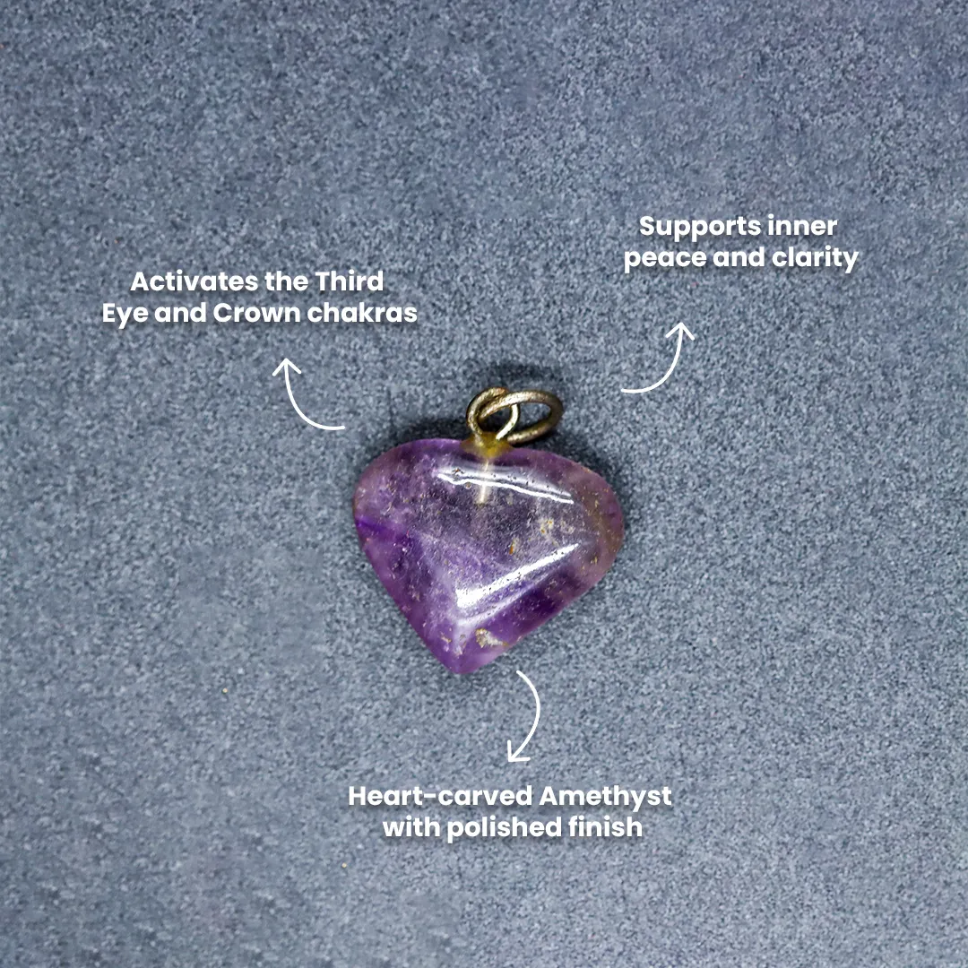 AMETHYST HEART PENDANT - 3