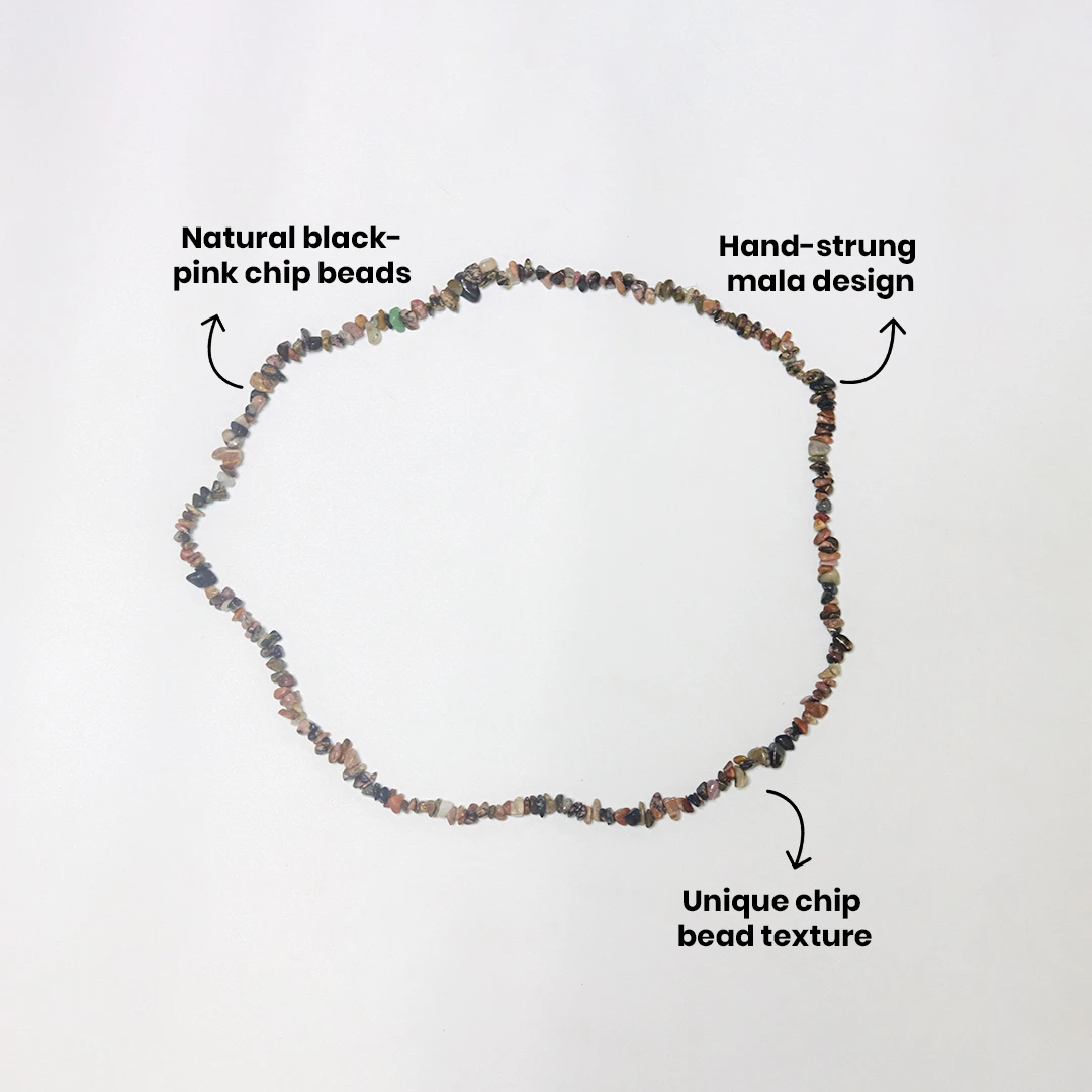 RHODONITE CHIPS MALA - 3