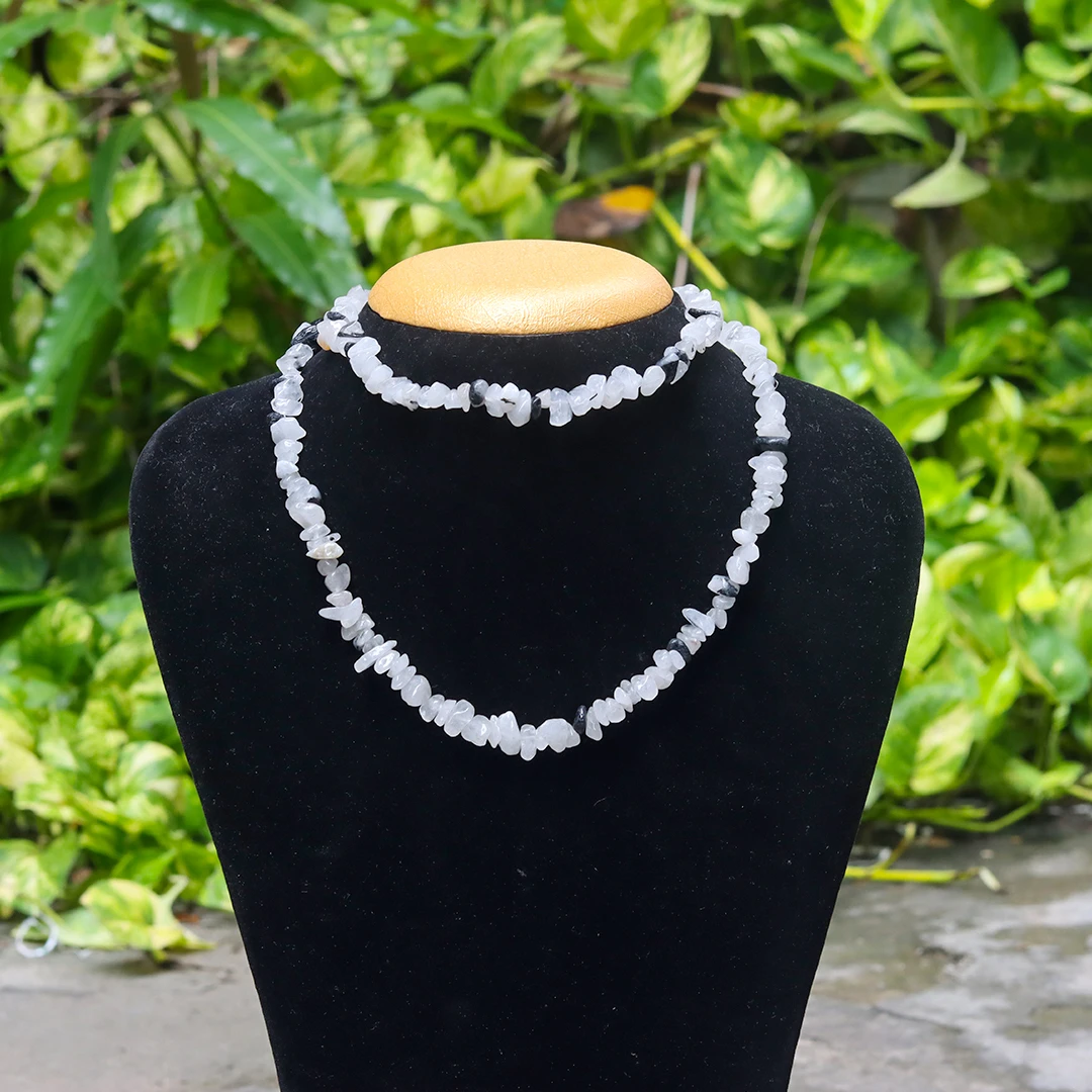 BLACK RUTILE CHIPS MALA