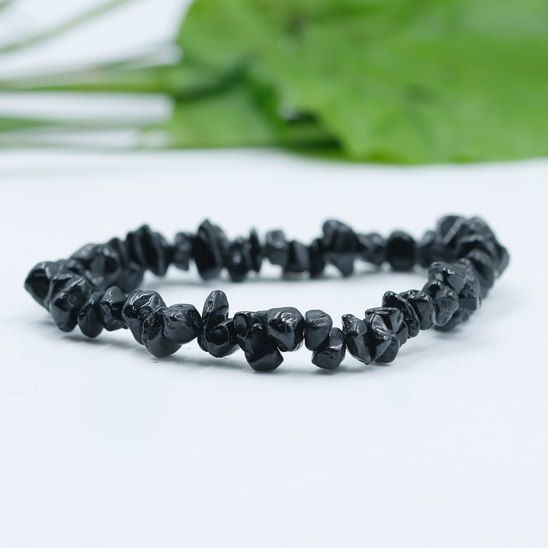 BLACK TOURMALINE CHIPS BRACELET