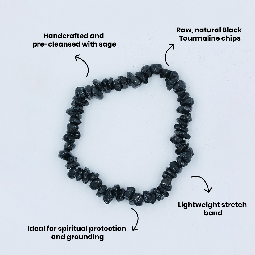 BLACK TOURMALINE CHIPS BRACELET - 3