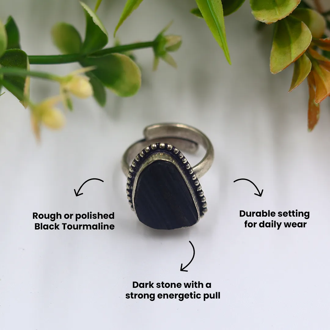 BLACK TOURMALINE RING - 3
