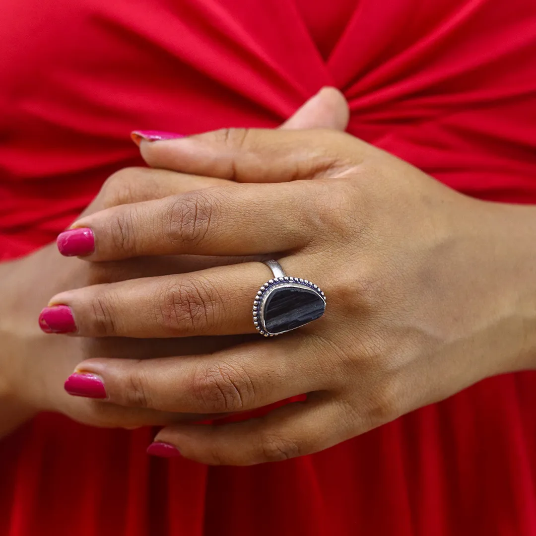 BLACK TOURMALINE RING - 2