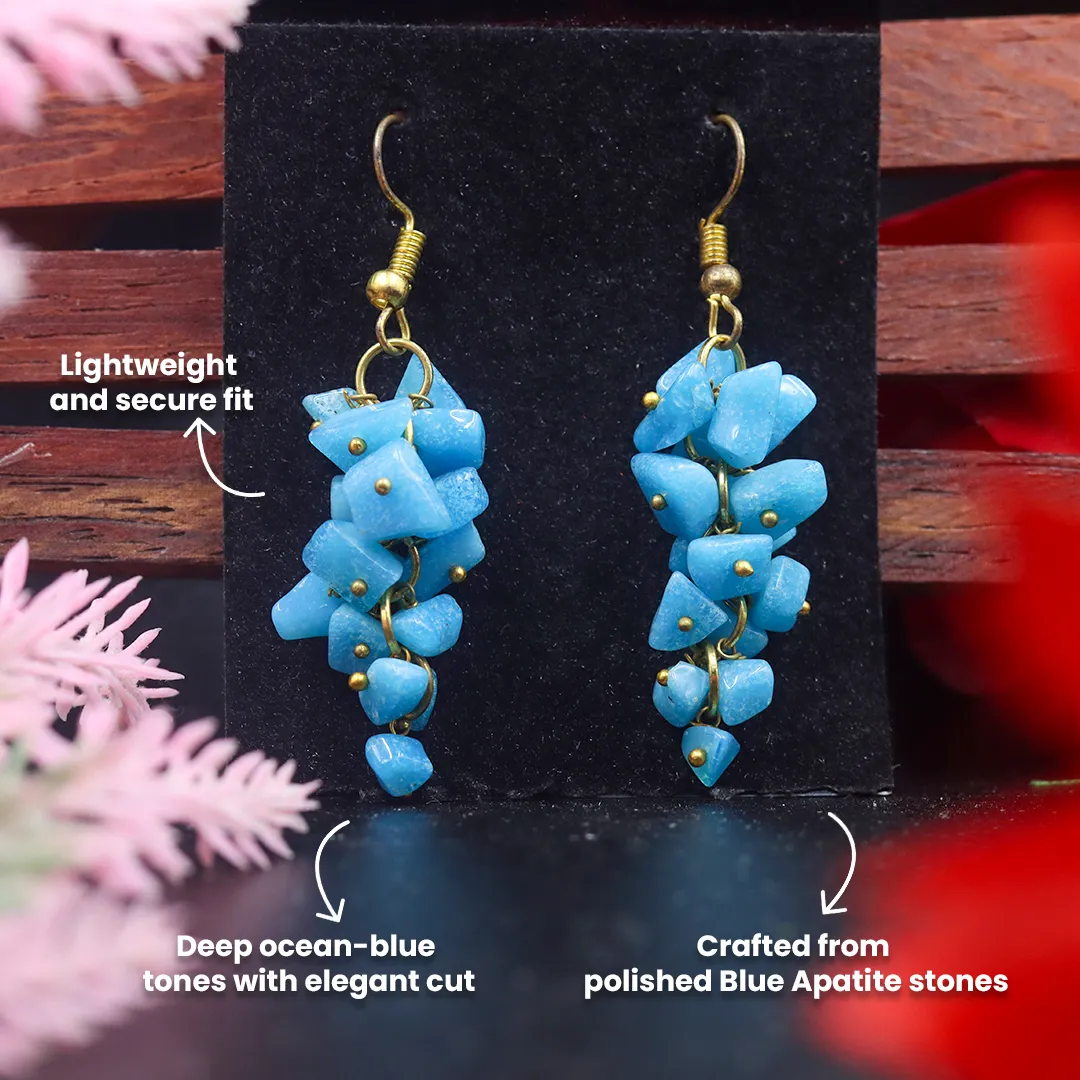 BLUE APATITE EARRING-CLARITY - hover