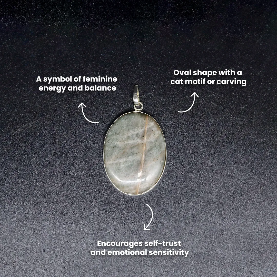 Cat Oval Pendant - 3