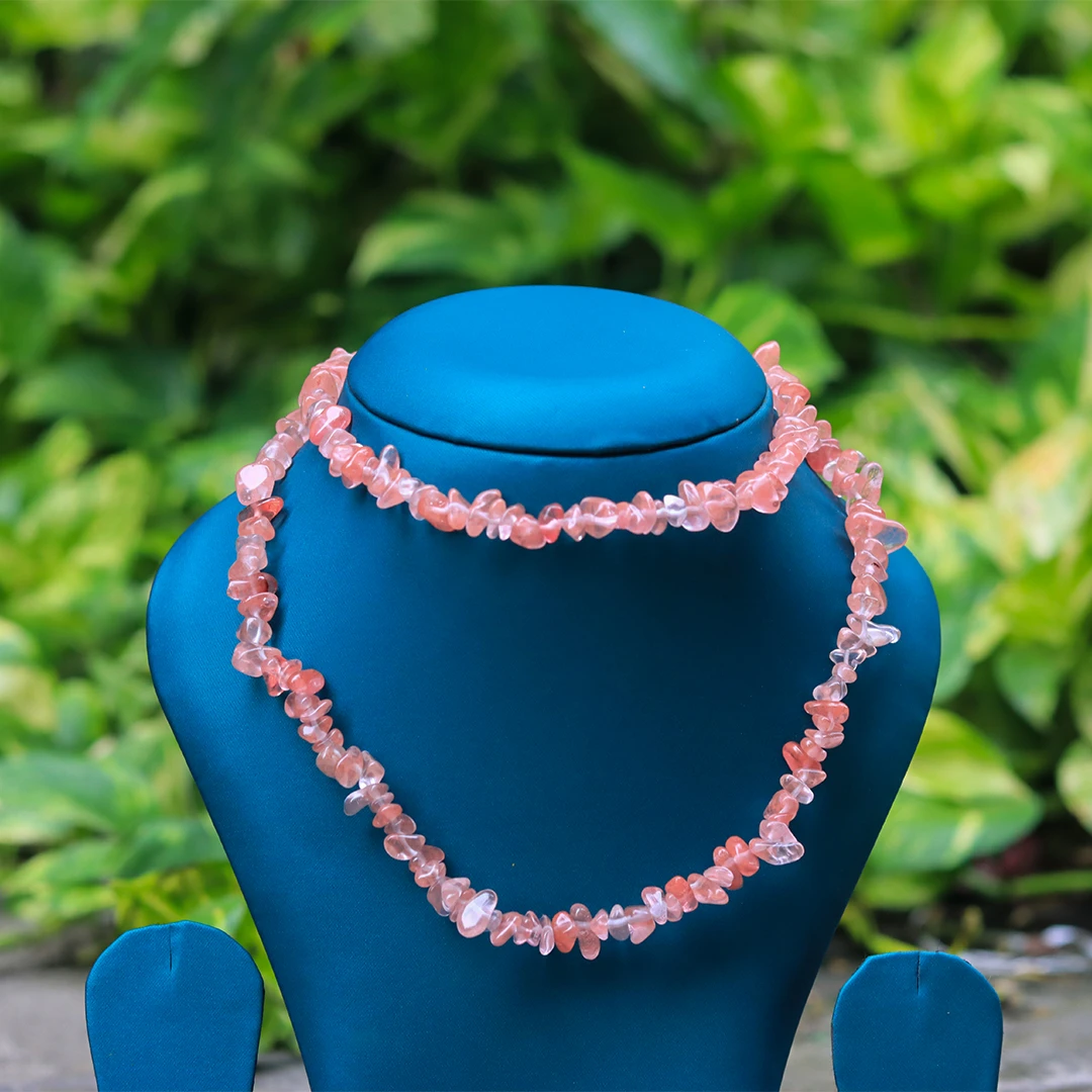 CHERRY QUARTZ CHIPS MALA - 2