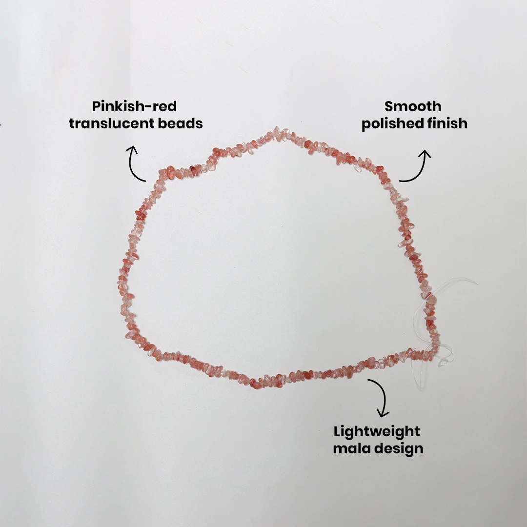 CHERRY QUARTZ CHIPS MALA - 3