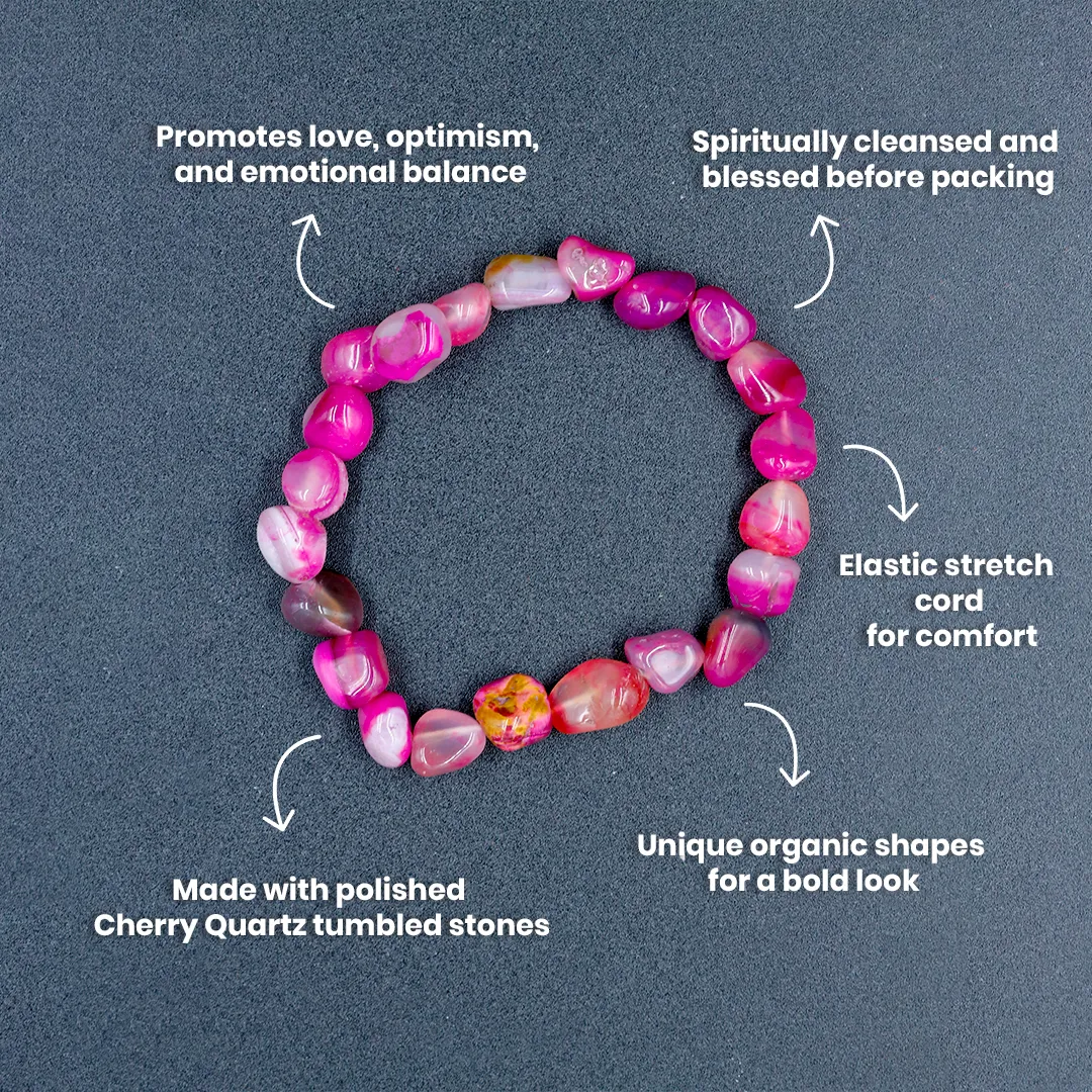CHERRY QUARTZ TUMBLE BRACELET - 3