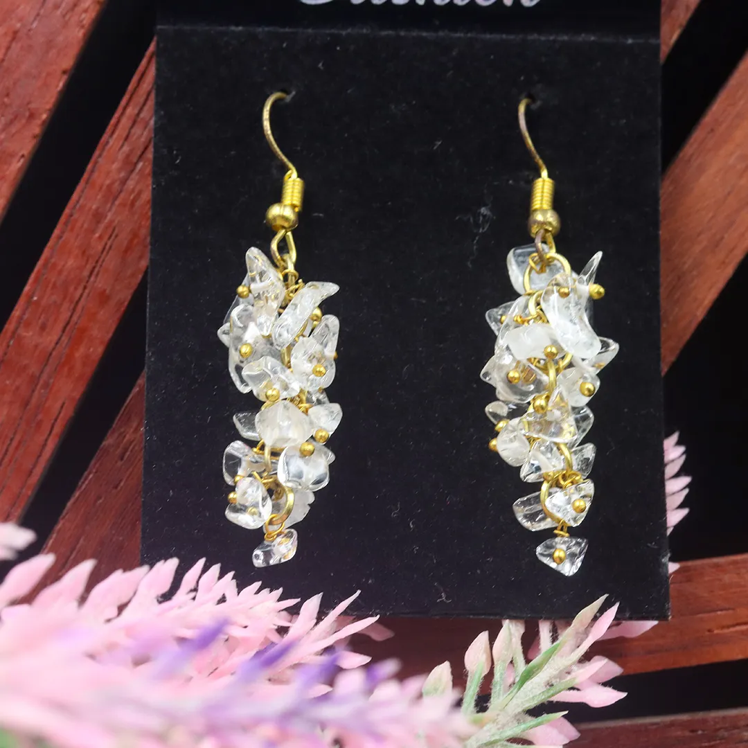 CLEAR QUARTZ EARRING