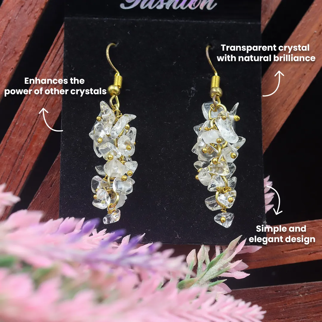 CLEAR QUARTZ EARRING - 3
