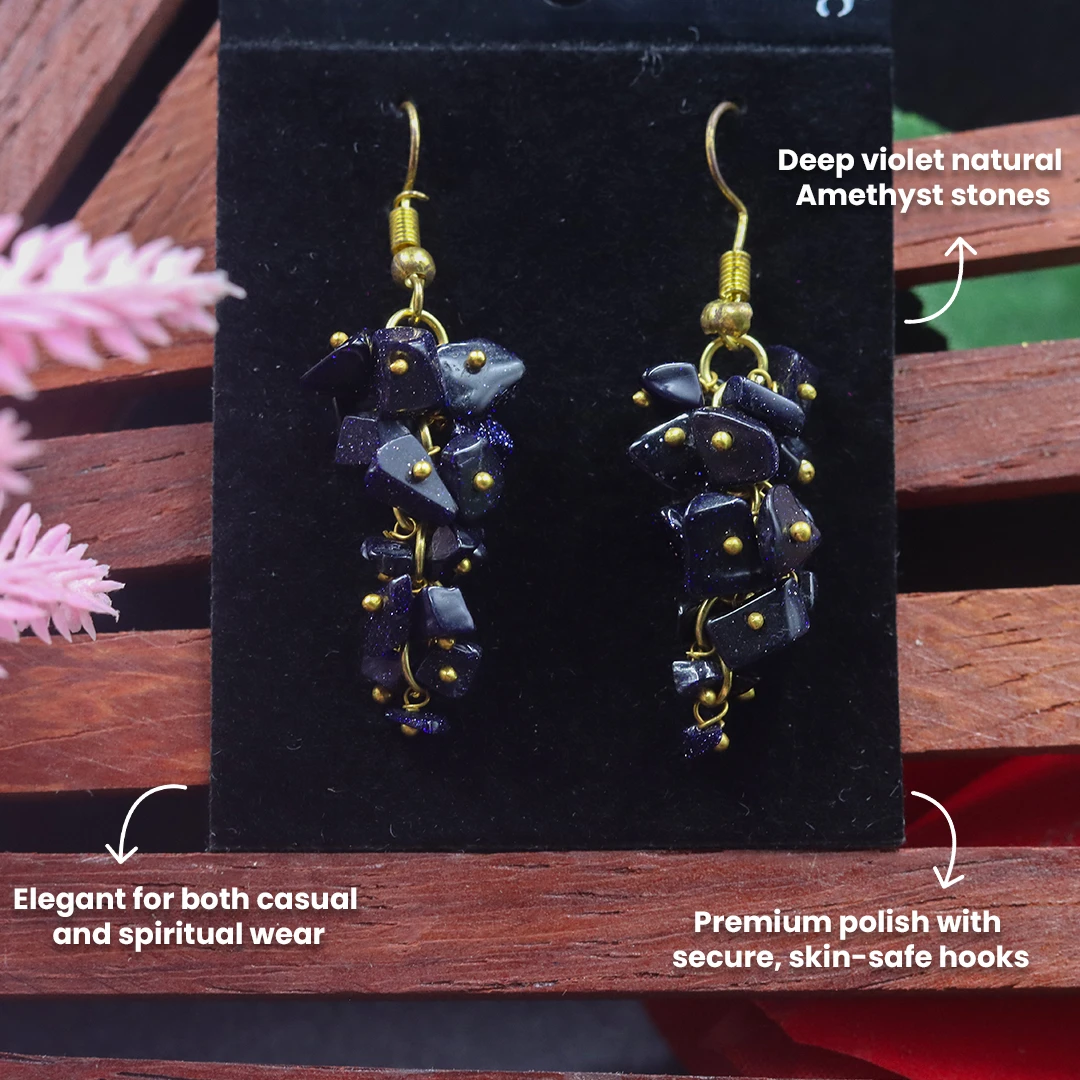 DARK AMETHYST EARRING - hover