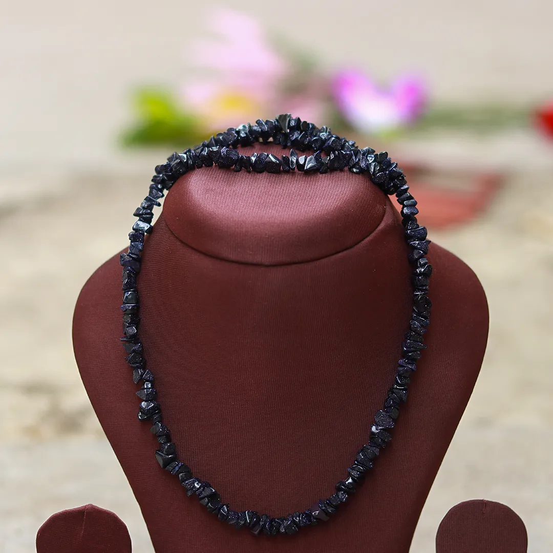 Dyed Sandstone Chip Mala - 2