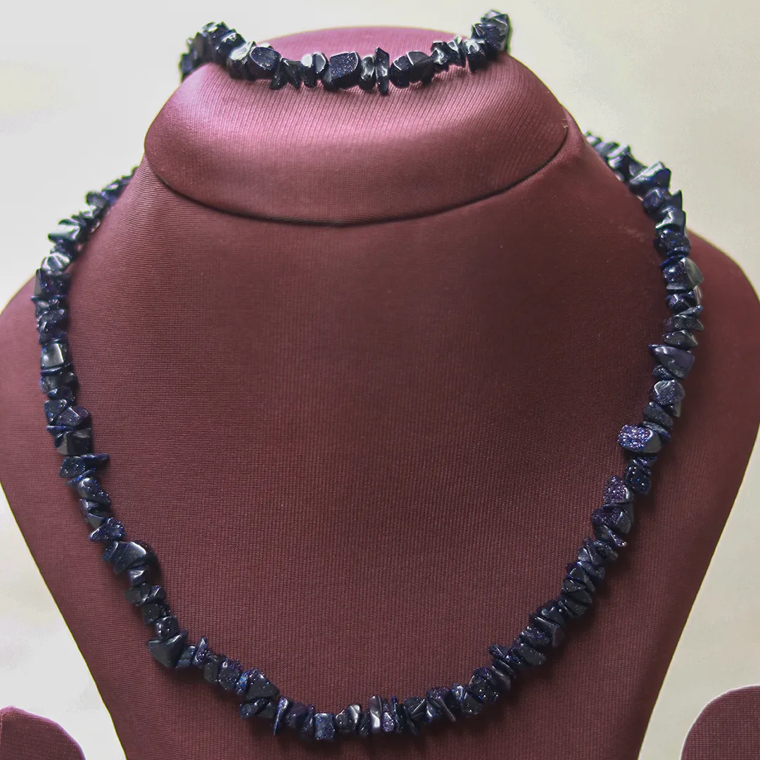 Dyed Sandstone Chip Mala