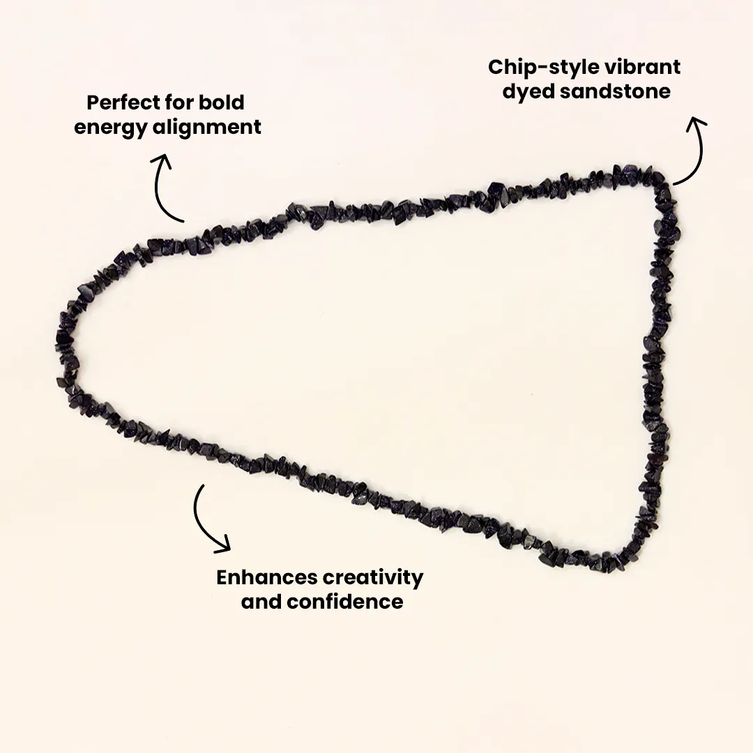 Dyed Sandstone Chip Mala - 3