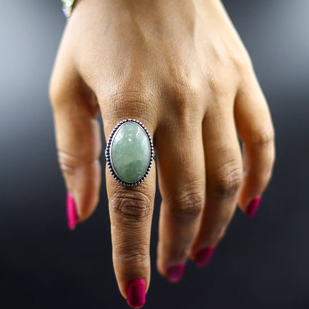 GREEN AVENTURINE RING - 2