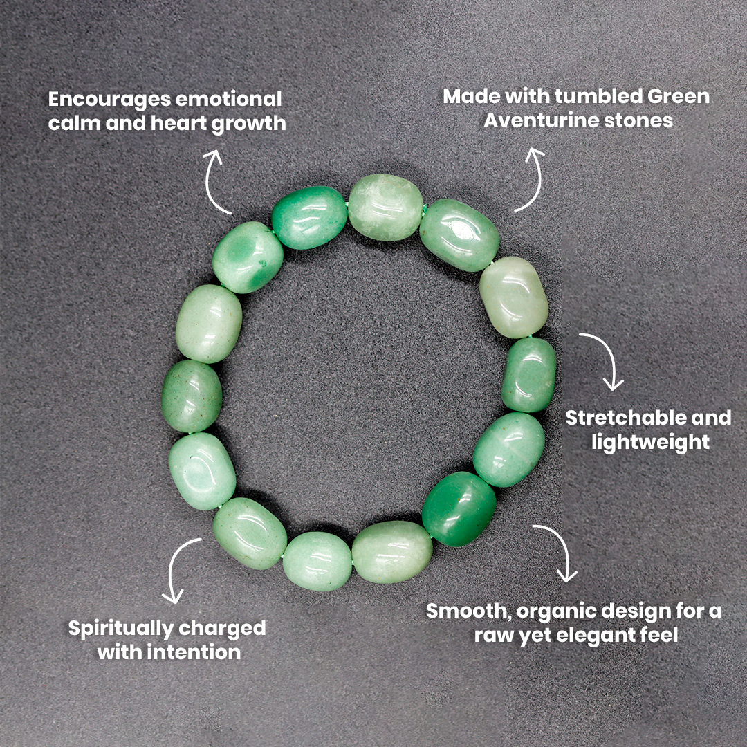 GREEN AVENTURINE TUMBLE BRACELET - 3