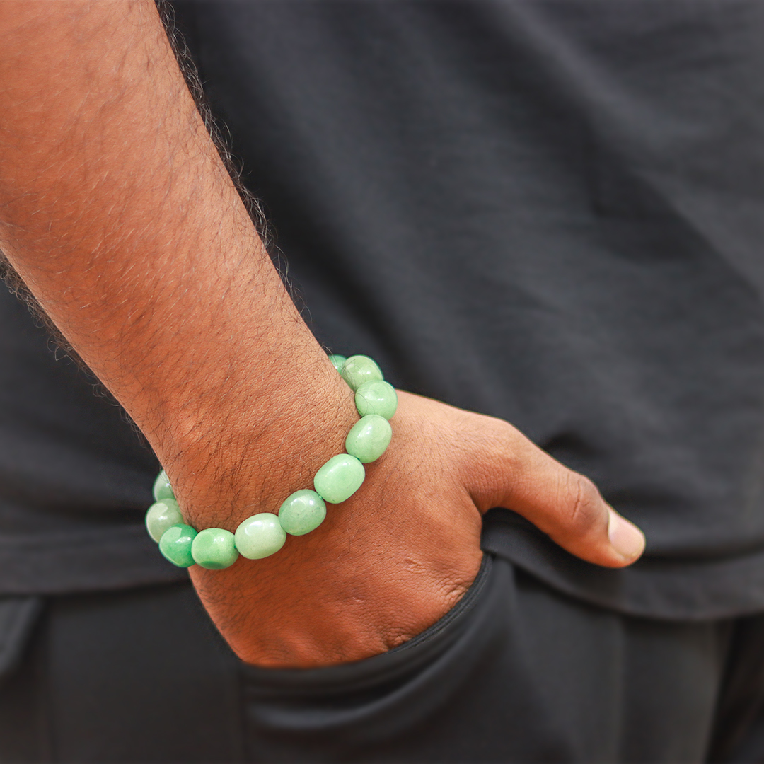 GREEN AVENTURINE TUMBLE BRACELET - 2