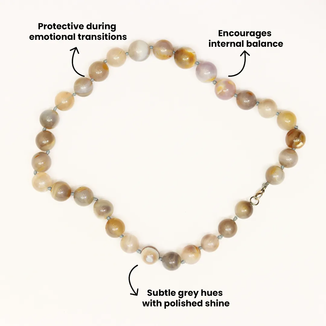 GREY AGATE MALA - 3