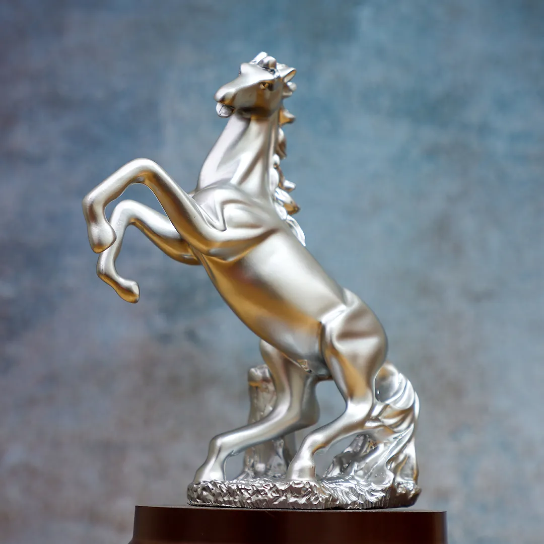 HORSE MARBLE SILVER STATUE