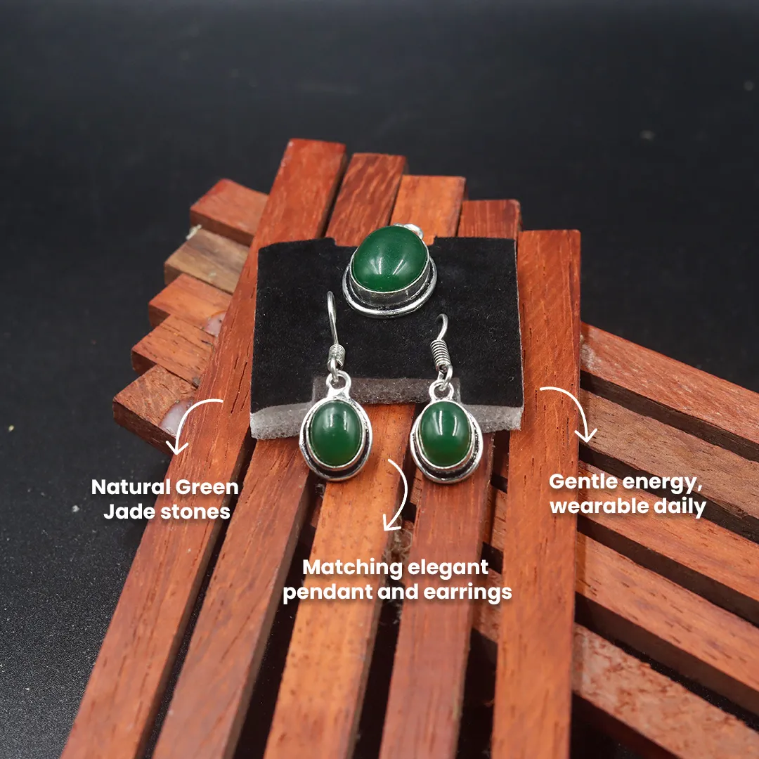 JADE EARRINGS WITH PENDANT - 3