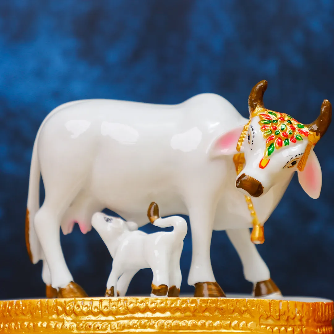 KAMADHENU MARBLE STATUE -S