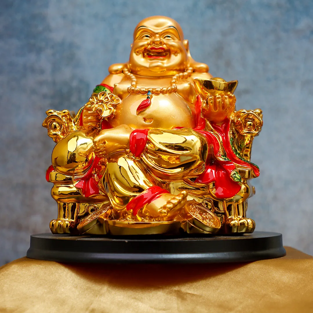 LAUGHING BHUDDHA GOLDEN STATUE