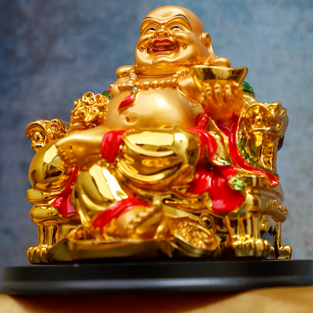 LAUGHING BHUDDHA GOLDEN STATUE - 2