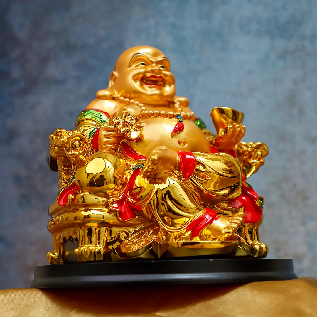 LAUGHING BHUDDHA GOLDEN STATUE - 3