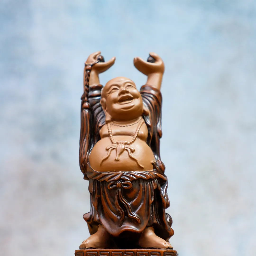 LAUGHING BUDDHA BROWN STATUE