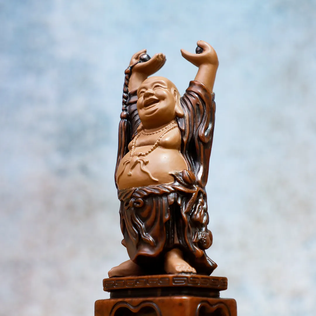 LAUGHING BUDDHA BROWN STATUE - 2