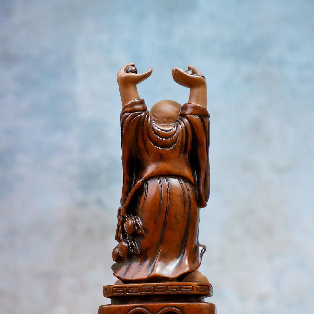 LAUGHING BUDDHA BROWN STATUE - 3