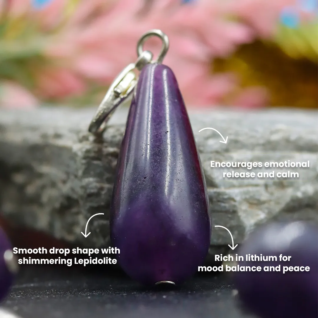 LEPIDOLITE DROP PENDANT - 2
