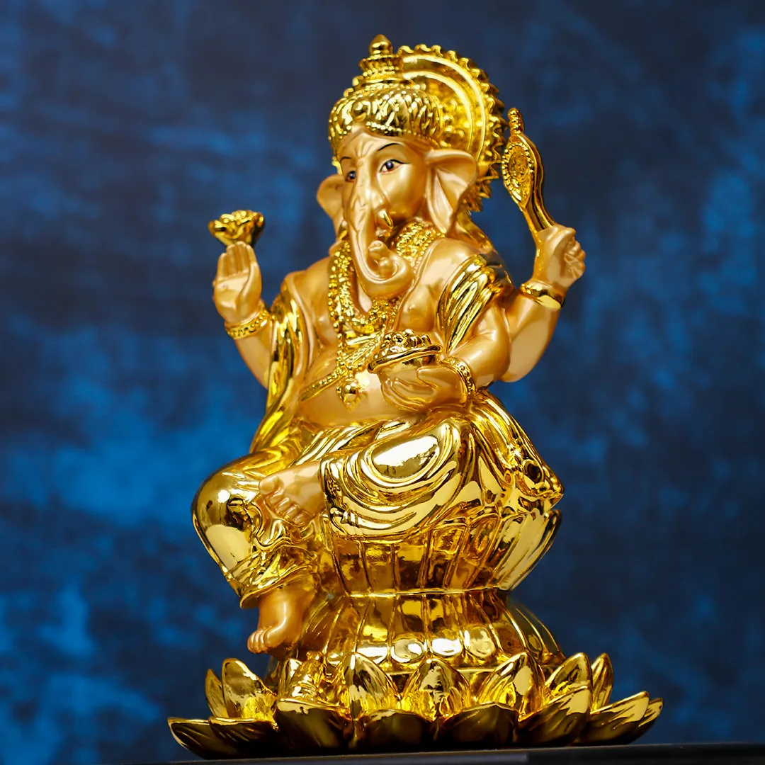 LORD GANESHA GOLDEN STATUE-S - 2