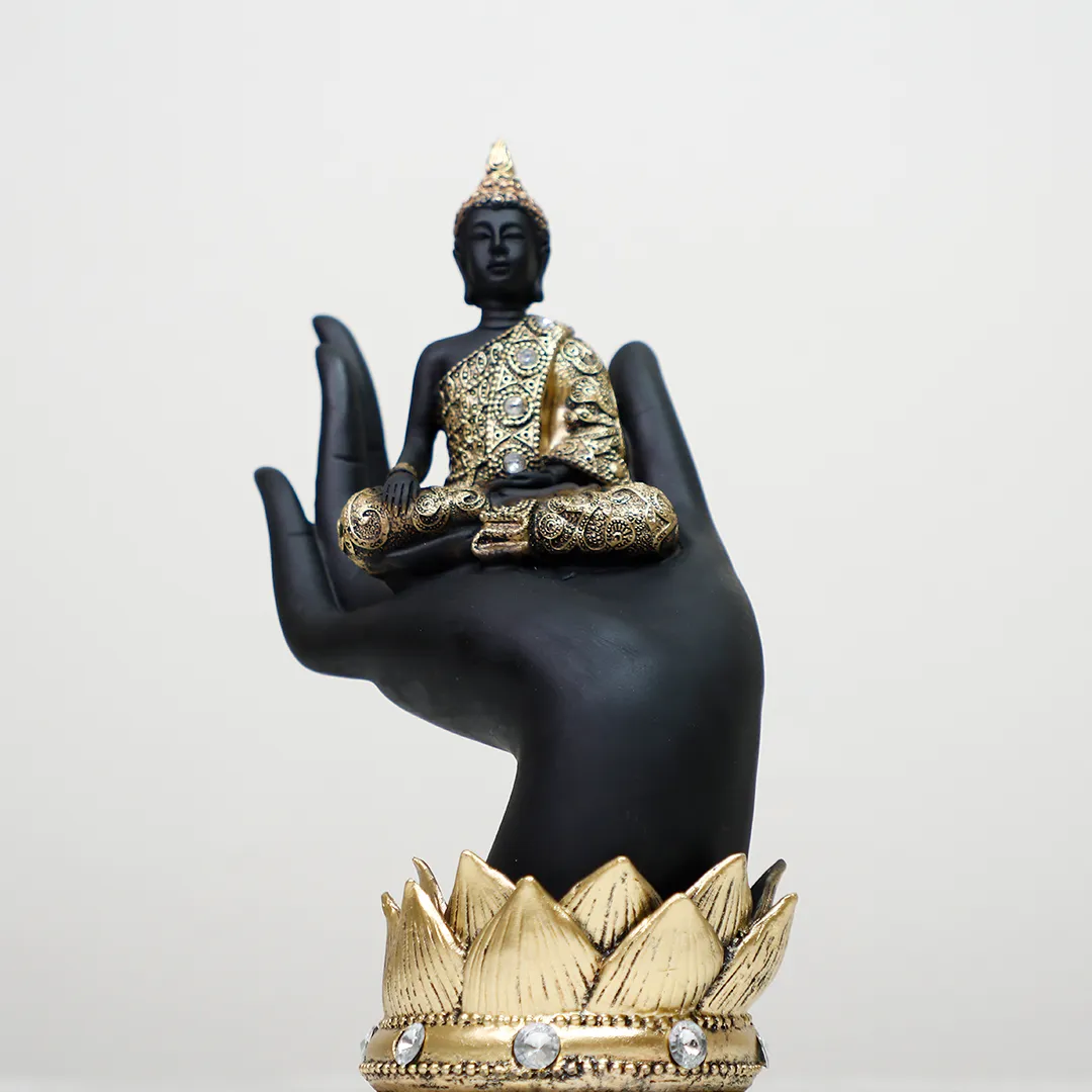 LORD HAND BUDDHA BLACK STATUE