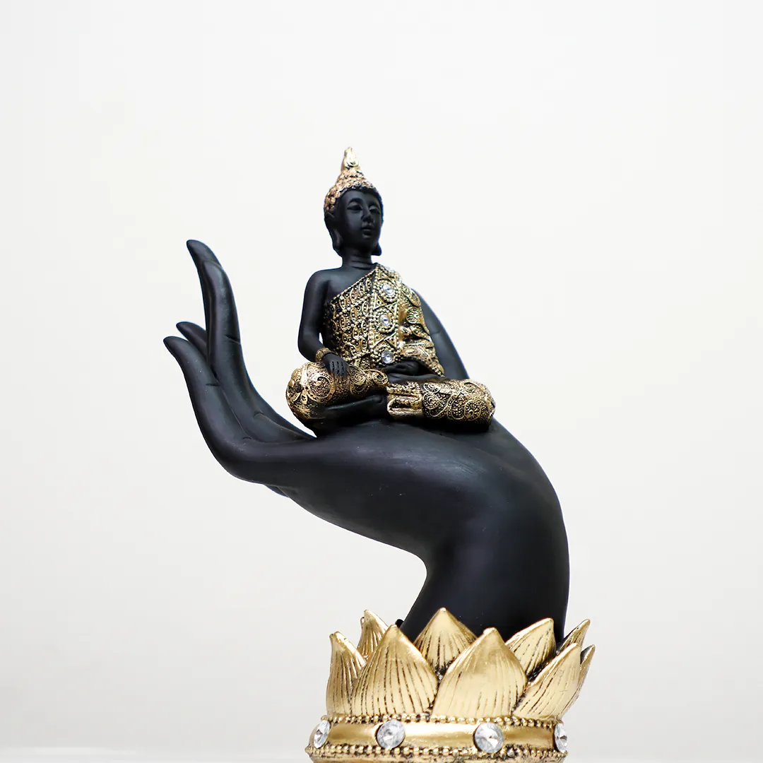 LORD HAND BUDDHA BLACK STATUE - 2