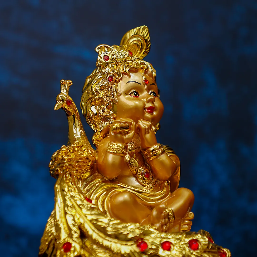 LORD KRISHNA GOLDEN STATUE -M - 2