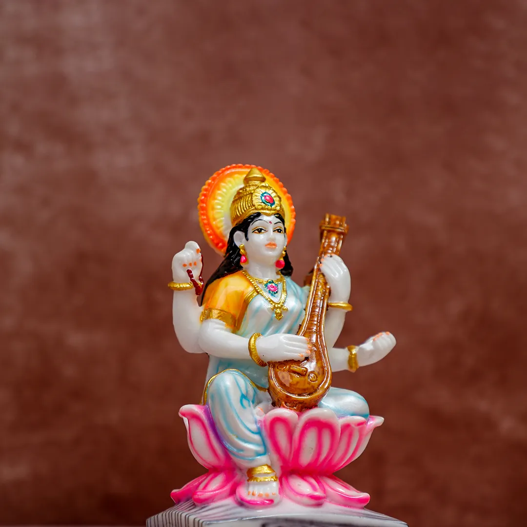 LORD SARASWATI MARBLE STATUE