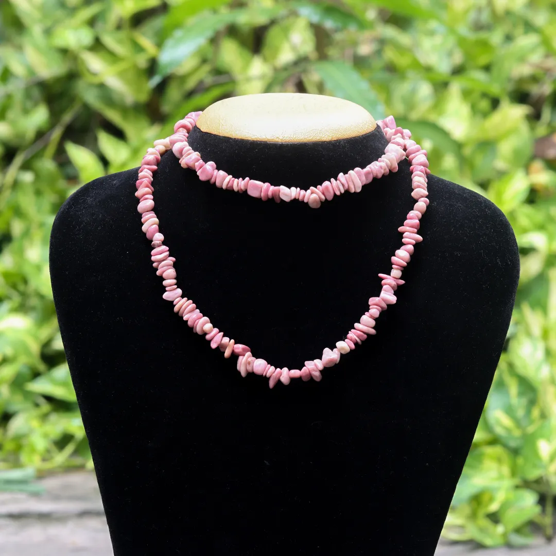 PINK RHODONITE CHIPS MALA