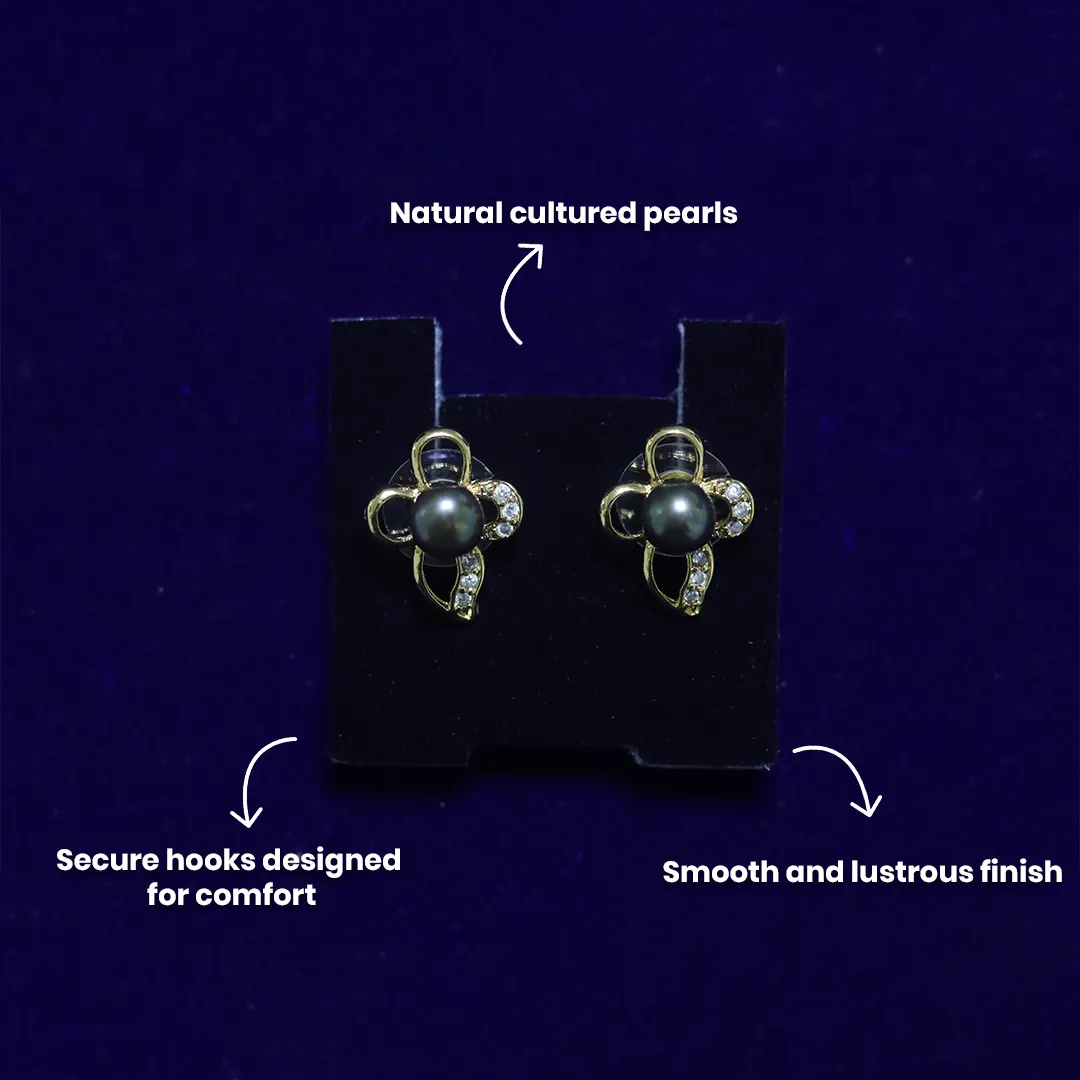 BLACK PEARL EARRING - 2