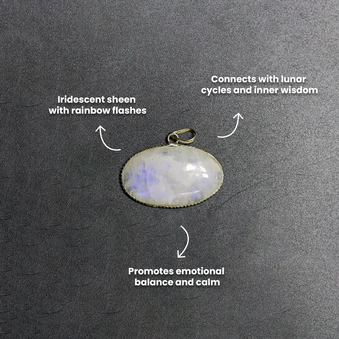 RAINBOW MOONSTONE PENDANT - 3