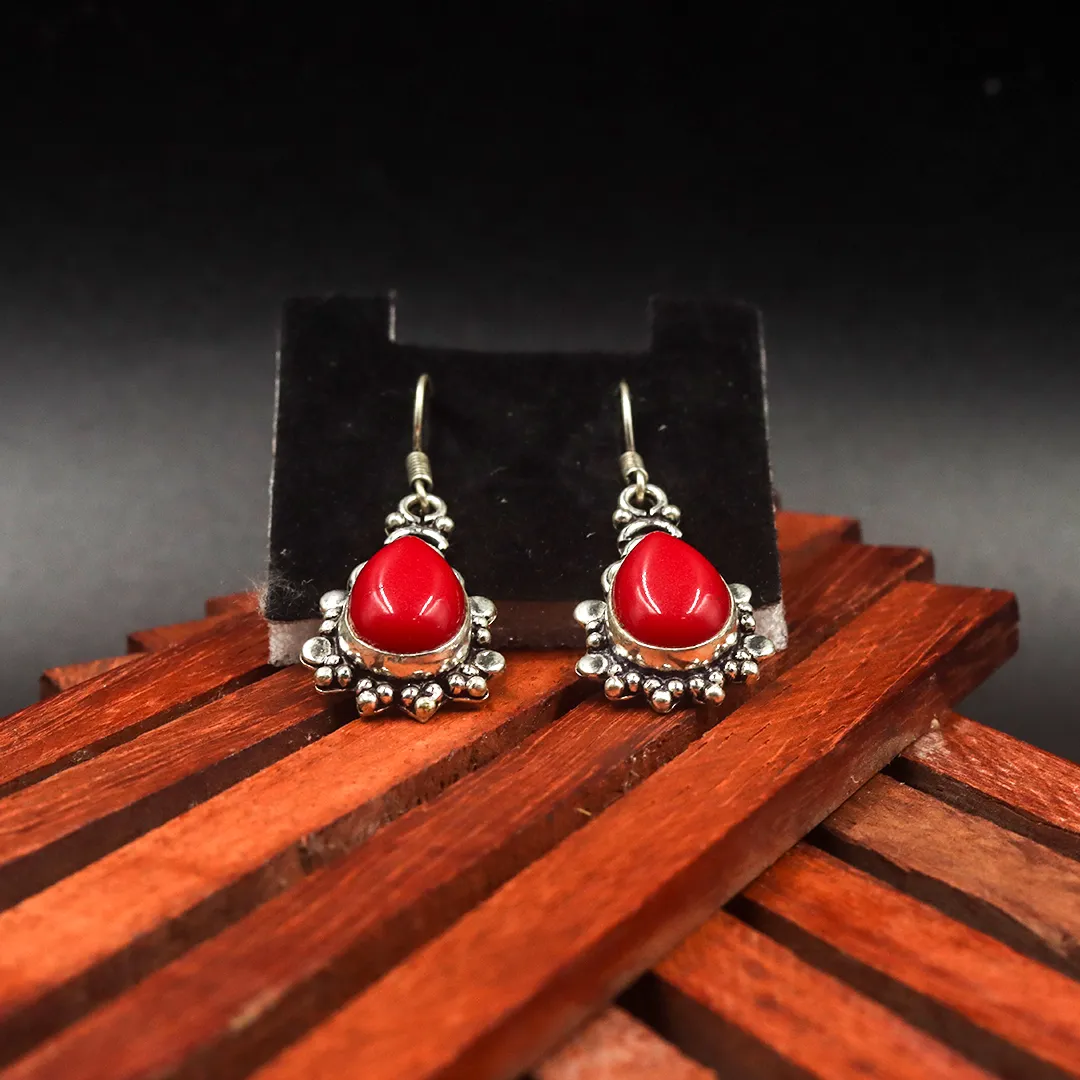 RED CORAL EARRING
