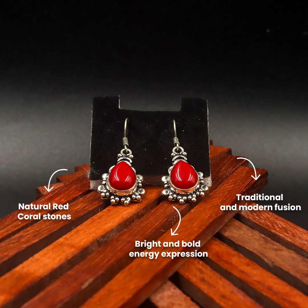 RED CORAL EARRING - 2