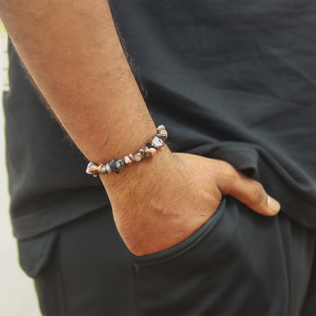 RHODONITE CHIPS BRACELET - 2