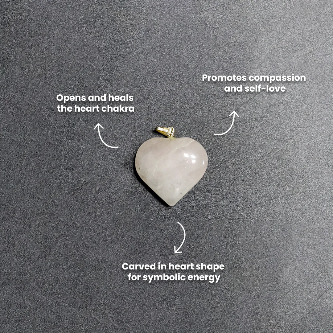 ROSE QUARTZ HEART PENDANT - 3