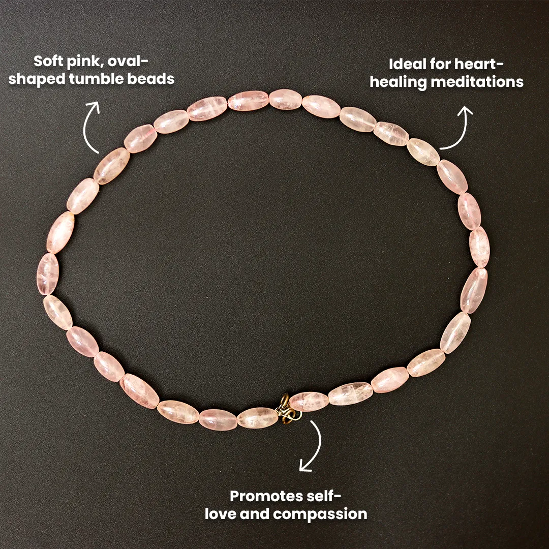 ROSE QUARTZ OVAL MALA - 3