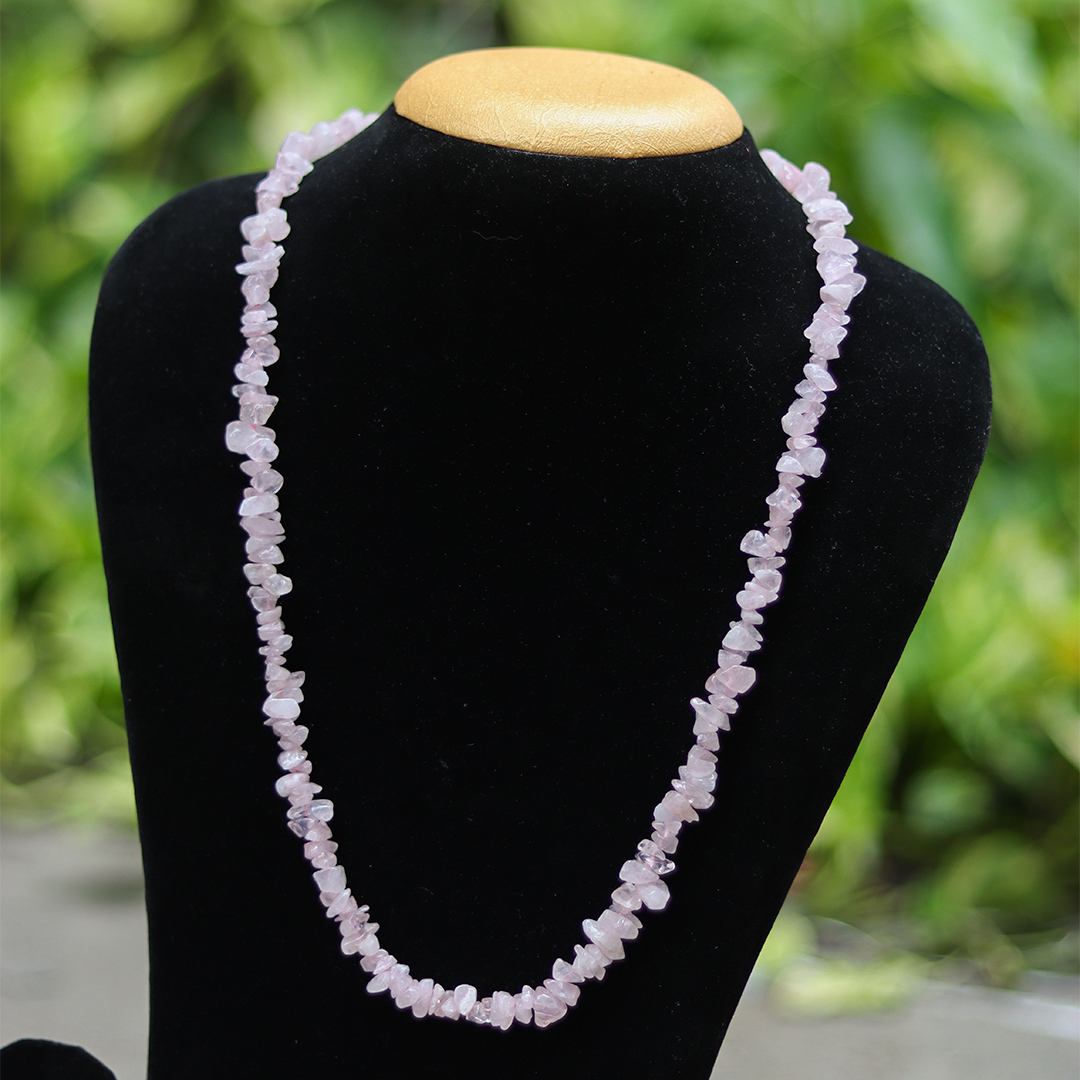 ROSE QUARTZ CHIPS MALA - 2