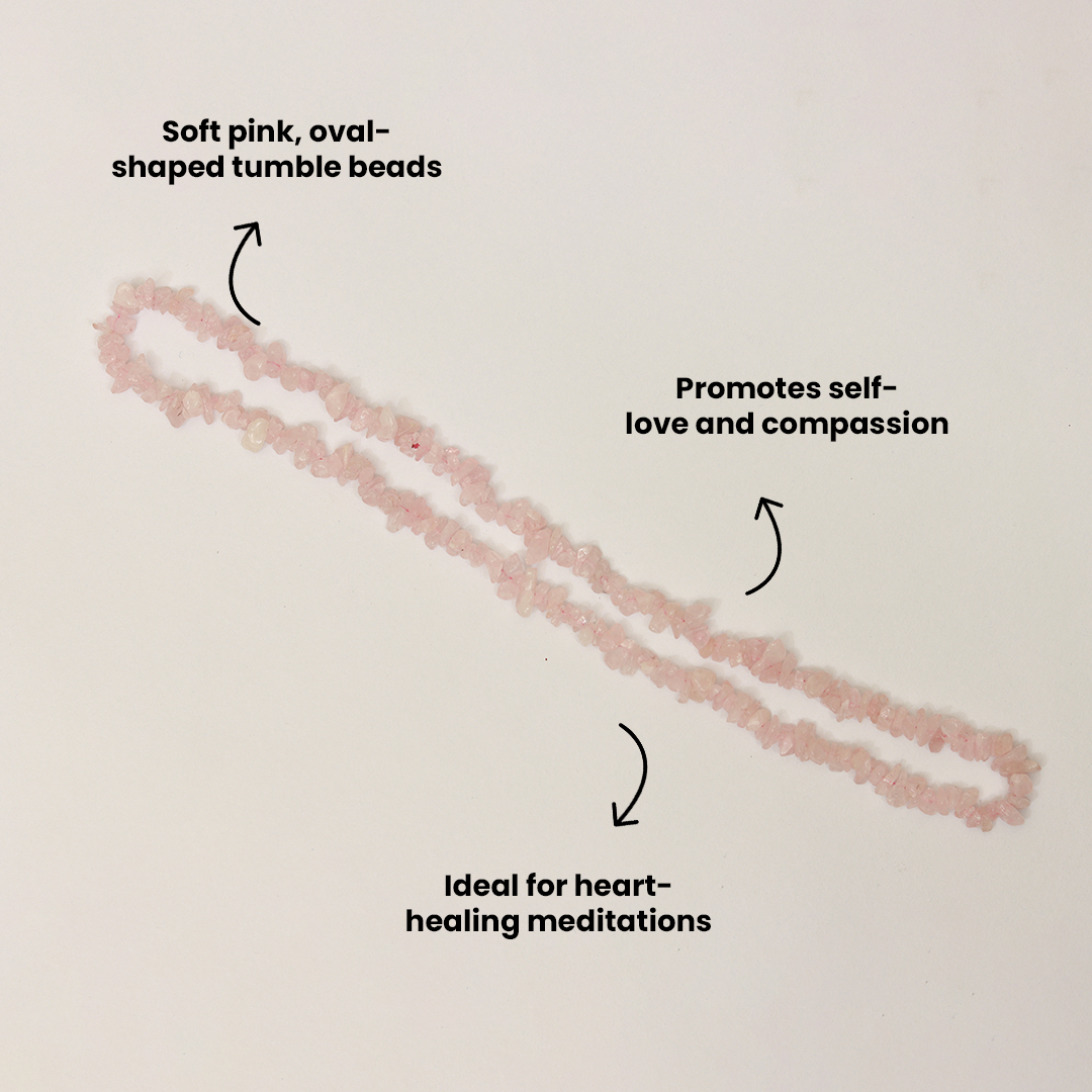 ROSE QUARTZ CHIPS MALA - 3